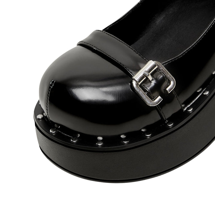 Dame Chunky Platform Mary Jane Sko med justerbare anklerem Stilla