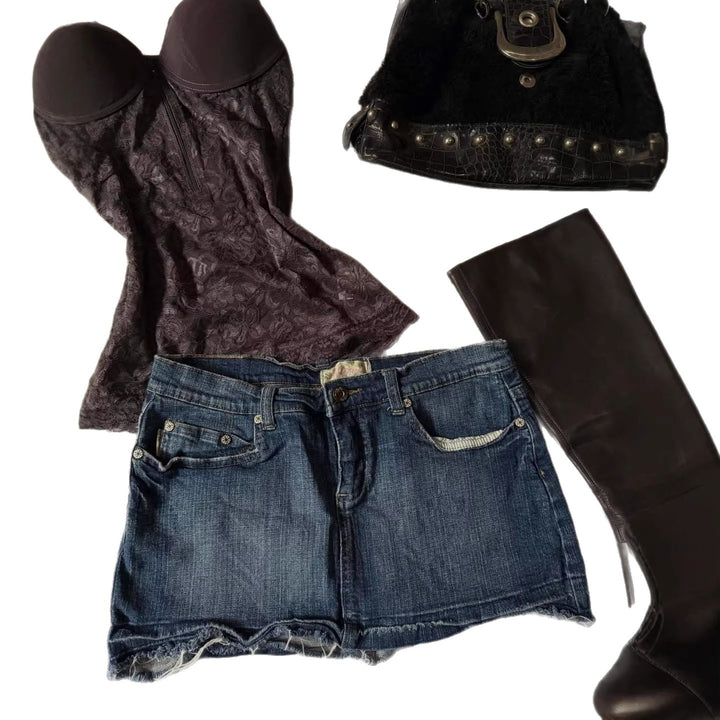 Dame Jeans-shorts i vintage stil Skovae