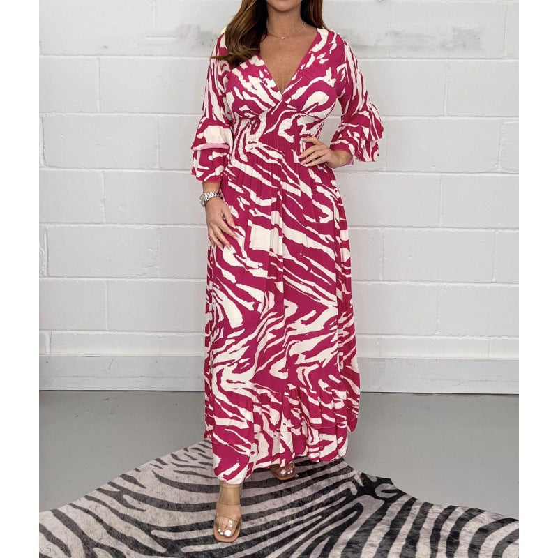 Dame maxikjole i moderne animal-print Stilla