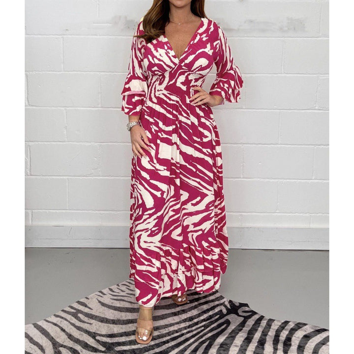 Dame maxikjole i moderne animal-print Stilla