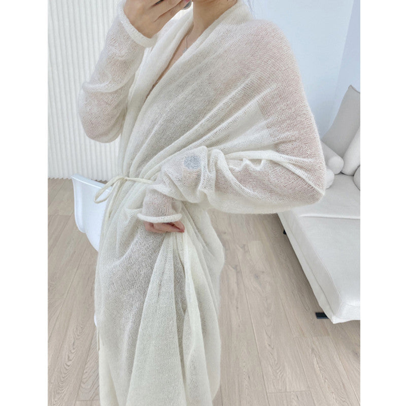 Lettere dame-kimono-kjole med bælte Stilla