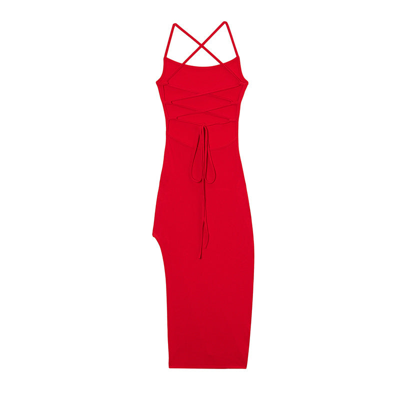 Dame asymmetrisk Bodycon-maxikjole Stilla