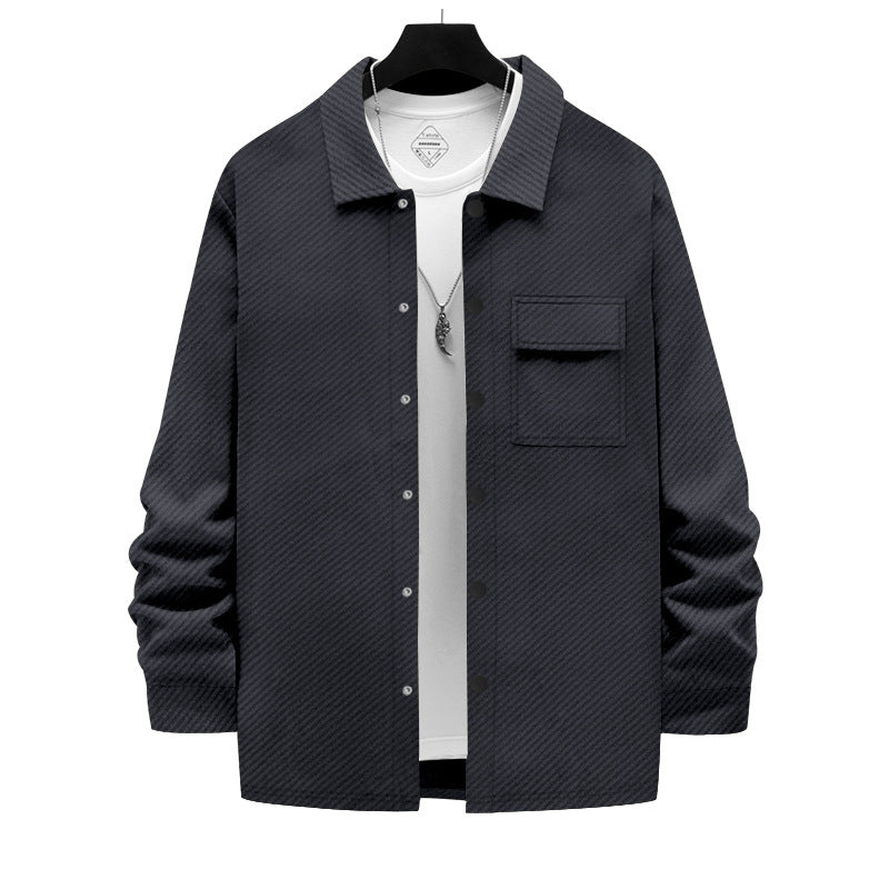 Herrer afslappet button-down skjortejakke med brystlomme og struktureret design Stilla