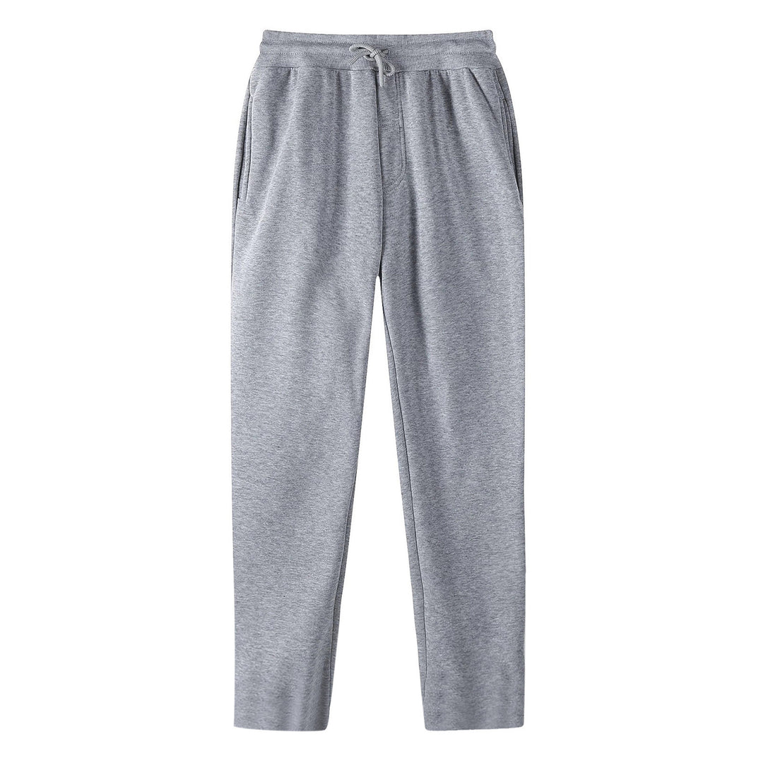 Herrer nan lige Sweatpants lavet af meleret bomuldsblanding med elastisk linning snoretræk og sidelommer Skovae