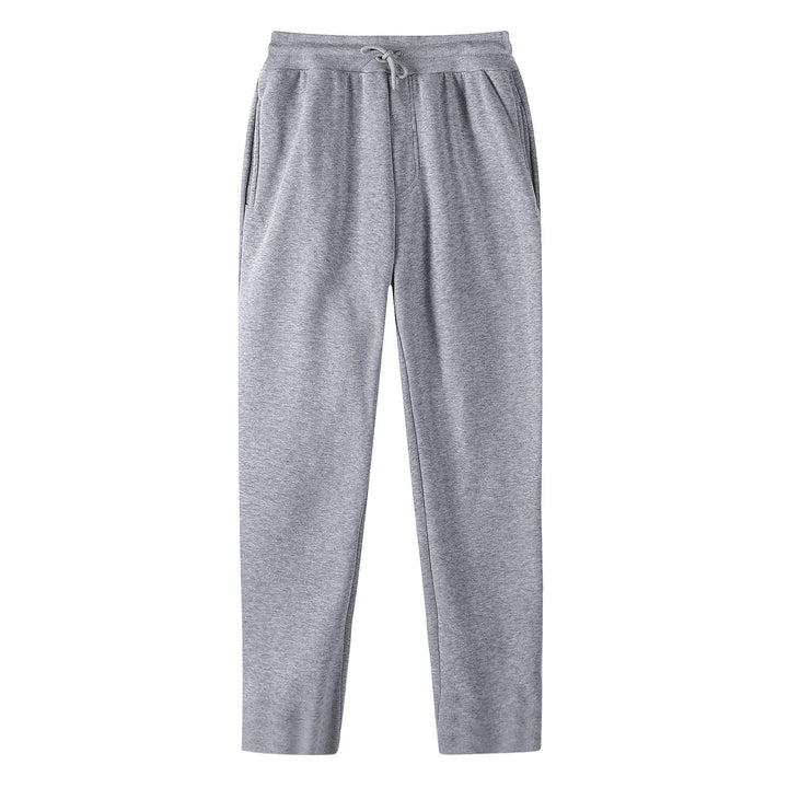 Herrer nan lige Sweatpants lavet af meleret bomuldsblanding med elastisk linning snoretræk og sidelommer Skovae