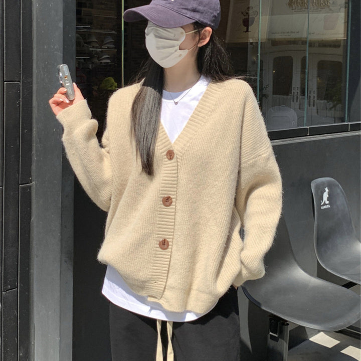 Kvinders oversized cardigan med store knapper og afslappet pasform Stilla