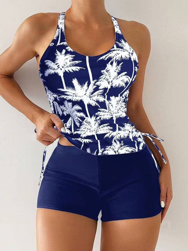 Dame Sport Tankini Sæt med blomsterdesign og korte shorts Stilla