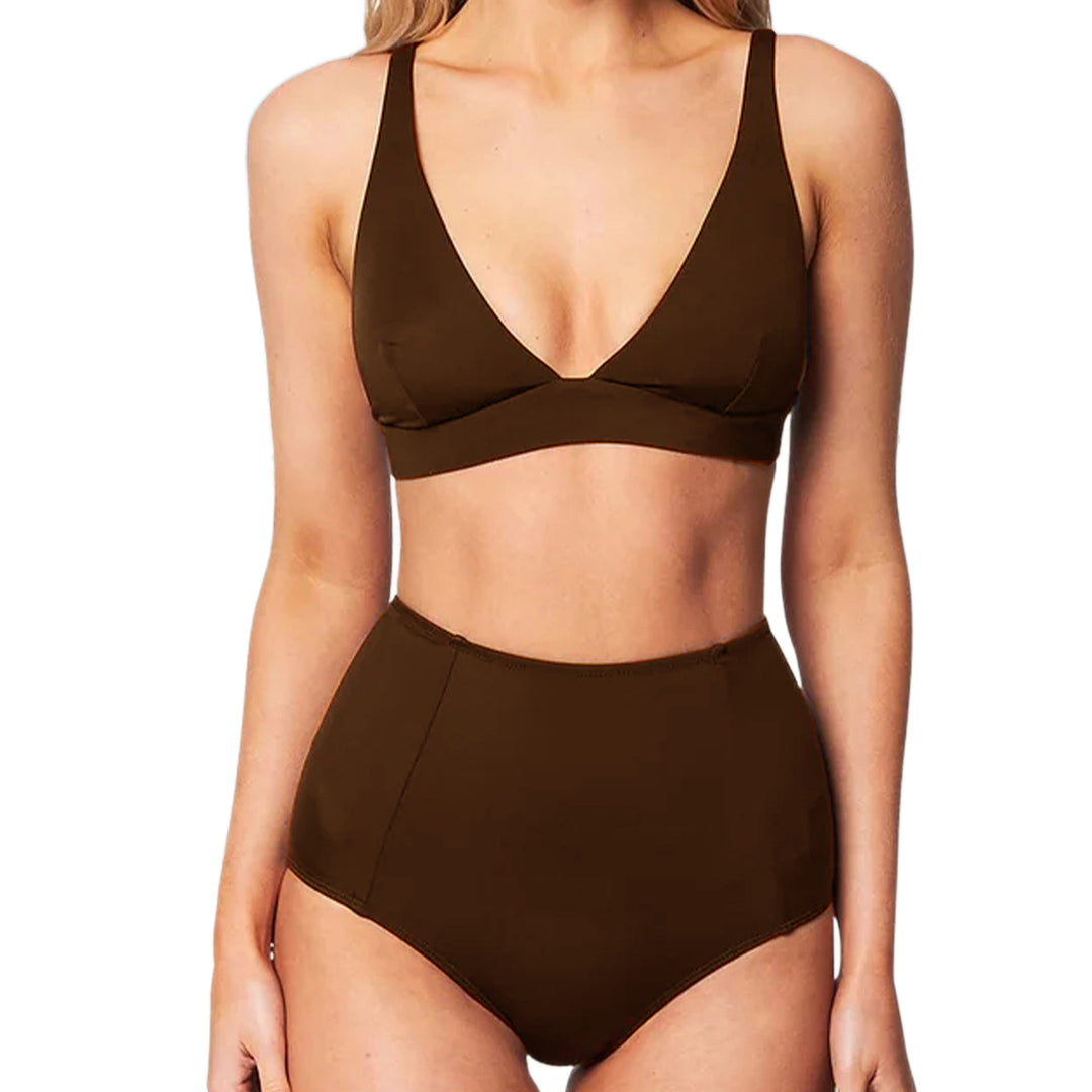 Damer højt skåret bikini med flattering design Skovae