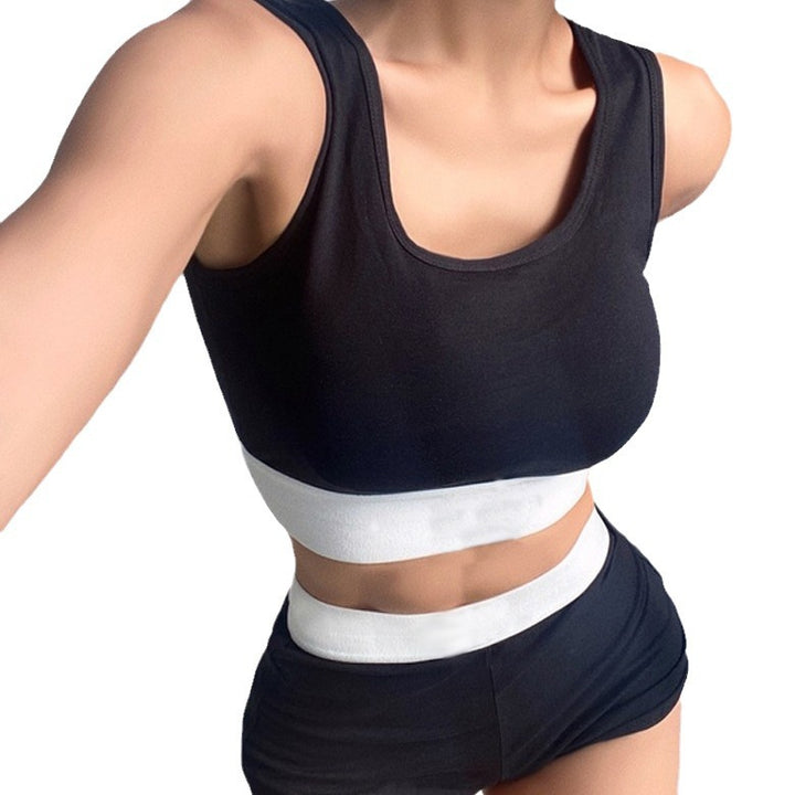 Femme Athletic Crop Top og High-Waisted Shorts Sæt Stilla