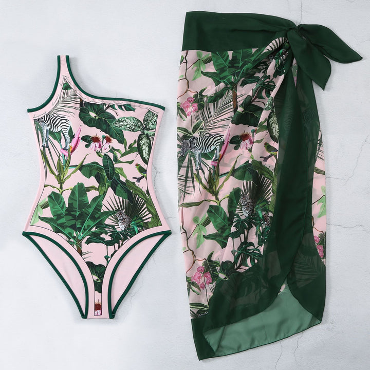 Dame Sarong-nederdel med blomsterdesign og justerbart bånd Stilla