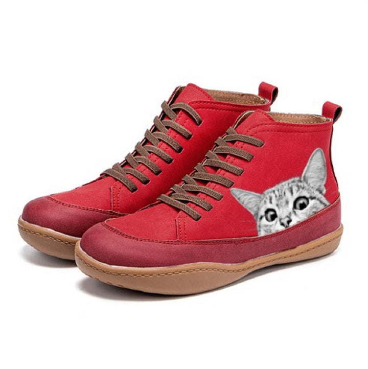 Dame moderigtige Sneakers med unikt kattemotiv Stilla