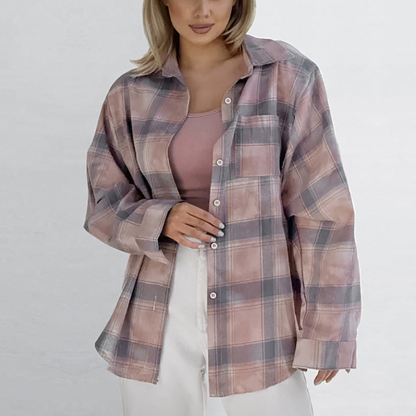 Dame Ternet Overshirt-Bluse i let bomuldsblanding med afslappet snit Stilla