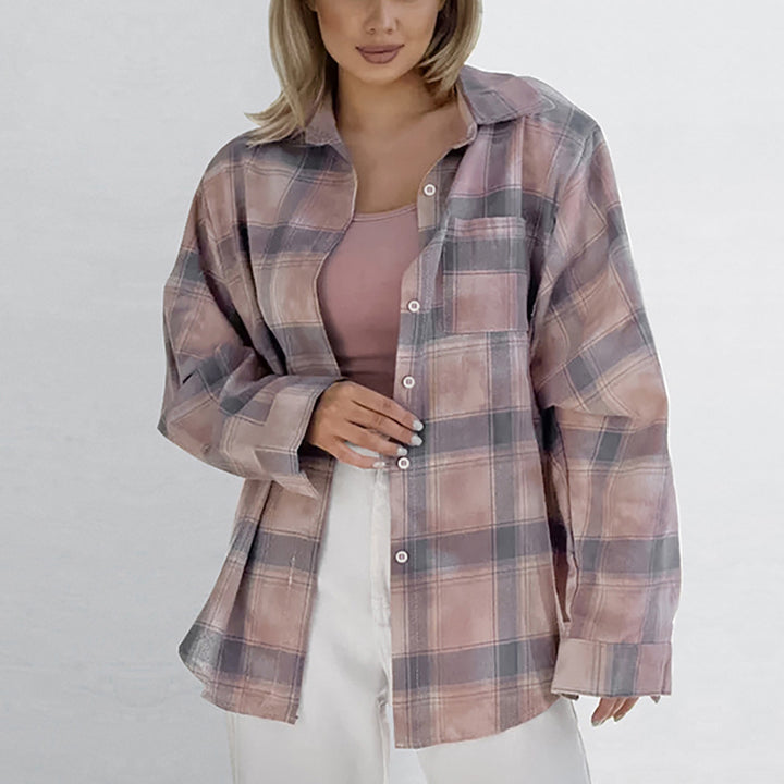 Dame Ternet Overshirt-Bluse i let bomuldsblanding med afslappet snit Stilla