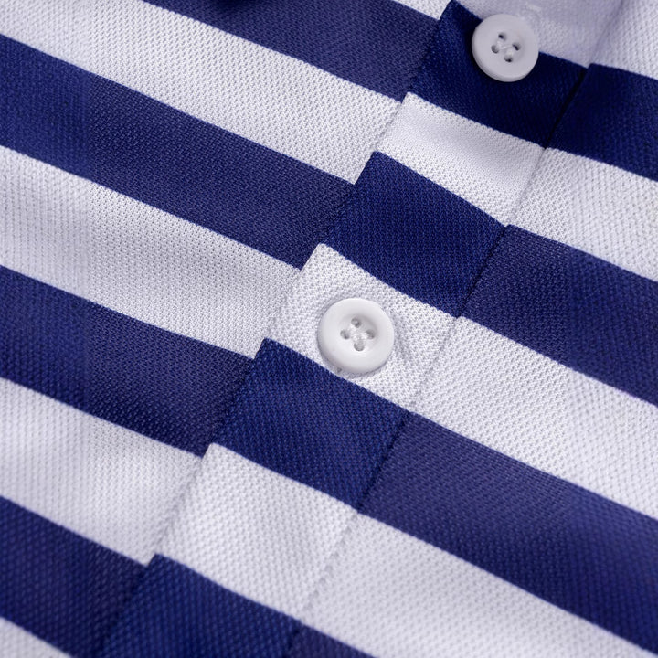 Herrer Langærmet Polo-shirt med moderne stribemønster og komfortabel krave Stilla