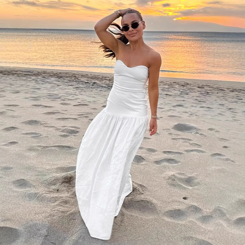 Dame Maxi-kjole med off-shoulder design og flydende søm Stilla