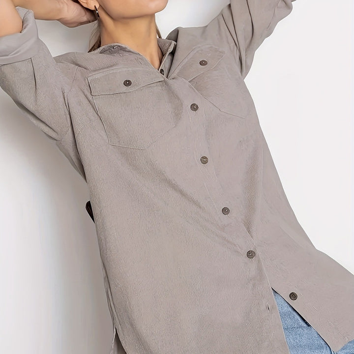 Dame casual overshirt med lomme-design Stilla
