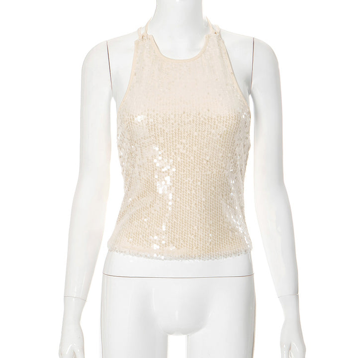 Femme Pailletter Halter Top Stilla