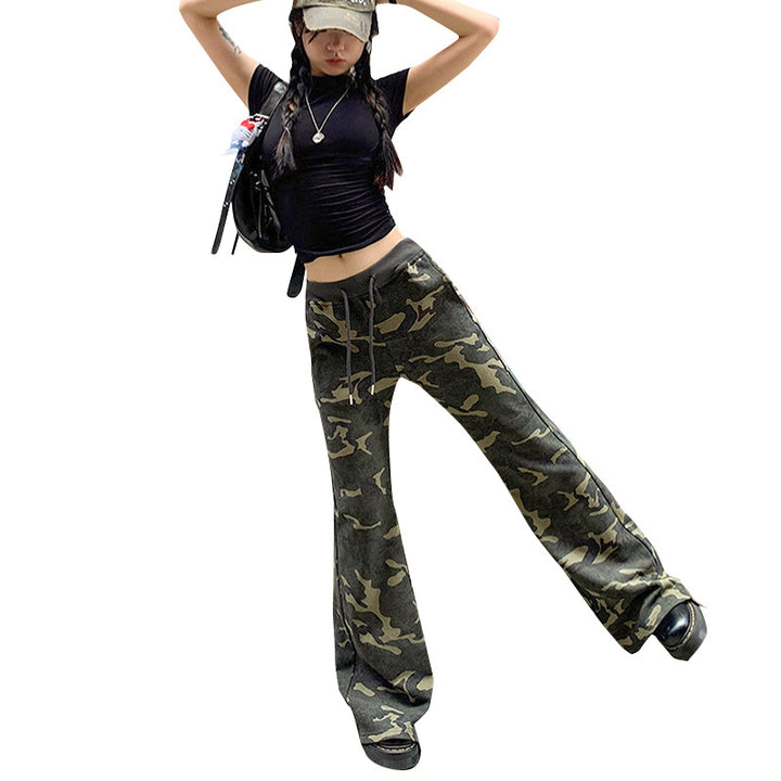 Dame Flared Camo Lounge-Bukser Stilla