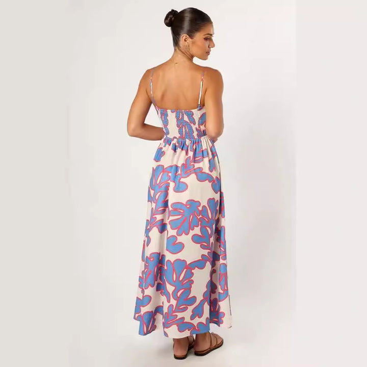 Dame Flydende Floral Maxi Kjole Stilla