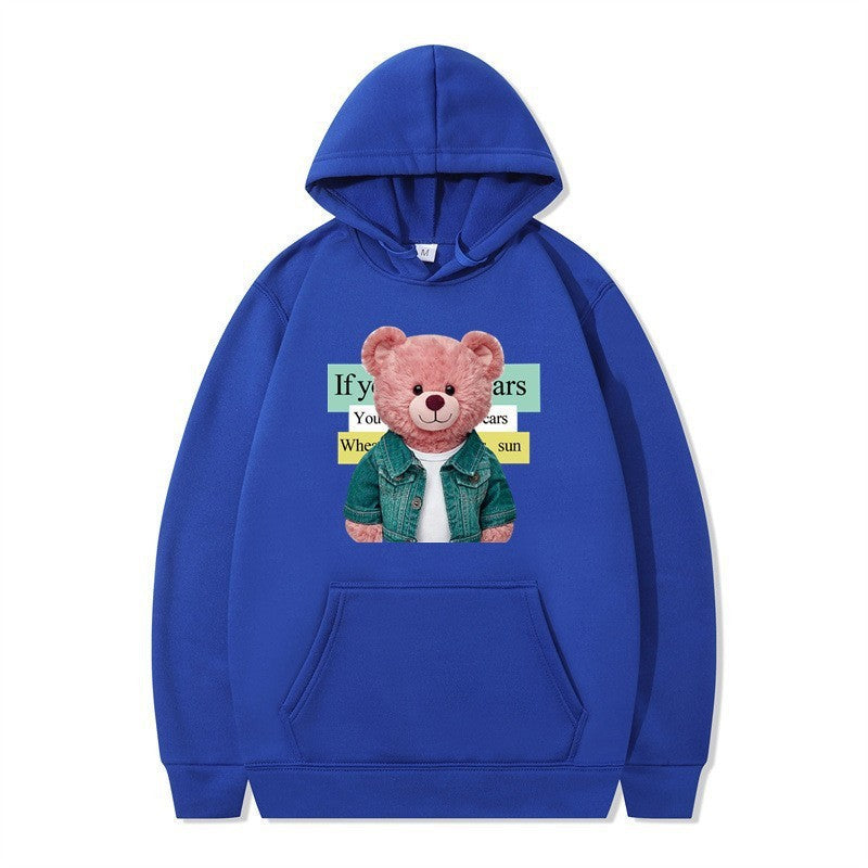 Women Hoodie med sødt bjørnemotiv Skovae