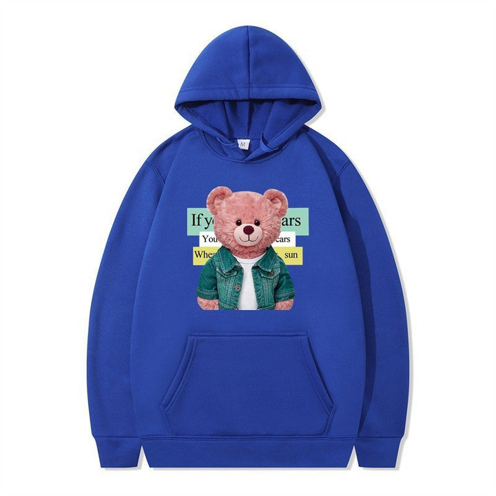 Women Hoodie med sødt bjørnemotiv Skovae