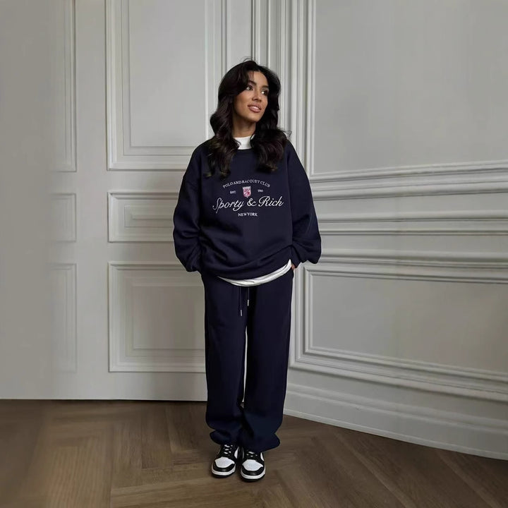 Kvindernes sporty sweatshirt med luksuriøst print og afslappet pasform Stilla