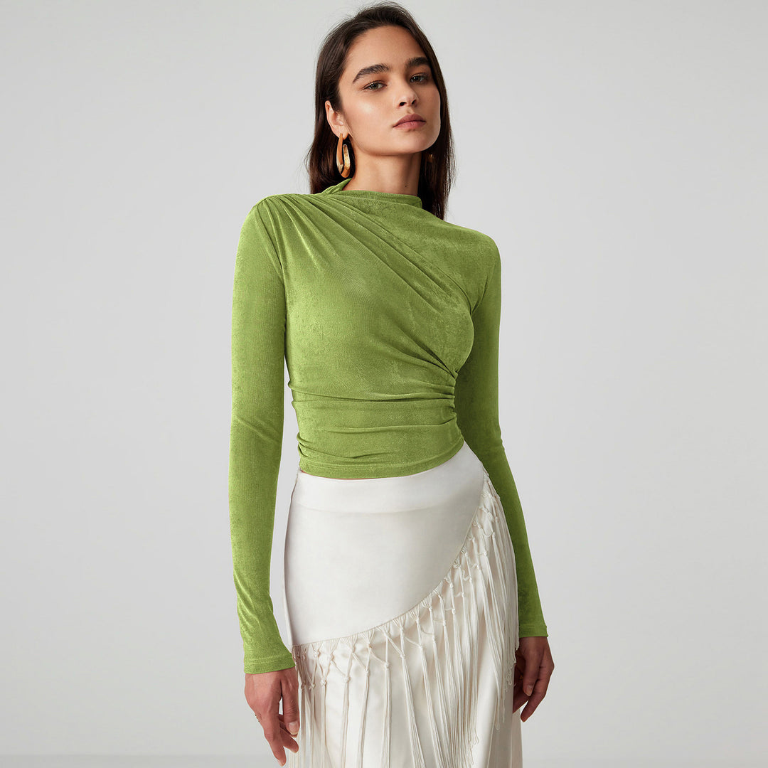 Damer Raffineret Langarmshirt med elegant Wickeldesign Stilla