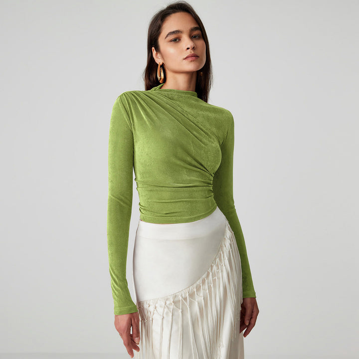 Damer Raffineret Langarmshirt med elegant Wickeldesign Stilla