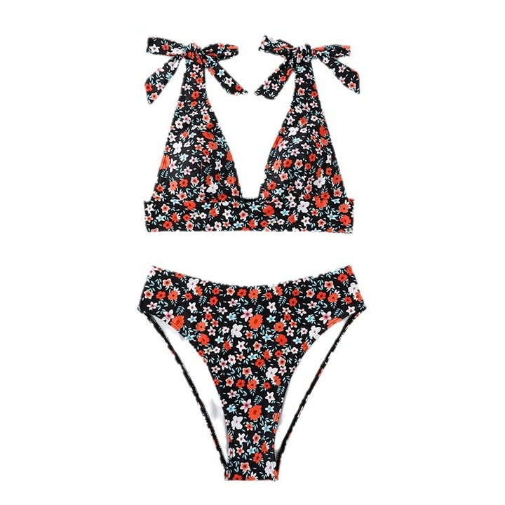 Dame Triangel-Bikini med justerbare skulderdetaljer og blomsterprint Skovae