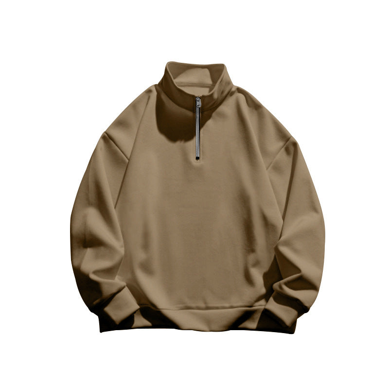 Herrer fleece-pullover med højtstående krave og lynlås Stilla