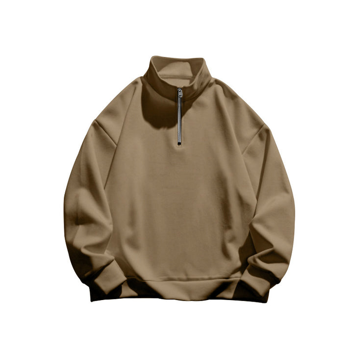 Herrer fleece-pullover med højtstående krave og lynlås Stilla