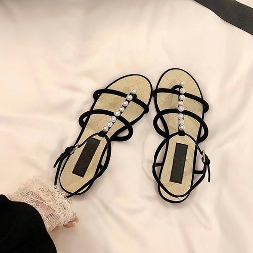 Dame-Pearl-Accent Slingback Sandaler Stilla