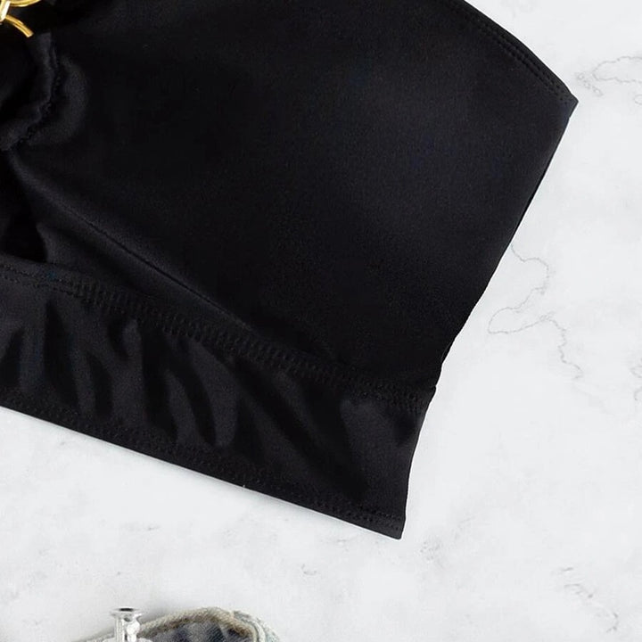 Dame Bandeau bikini top med raffineret ringdetalje Skovae