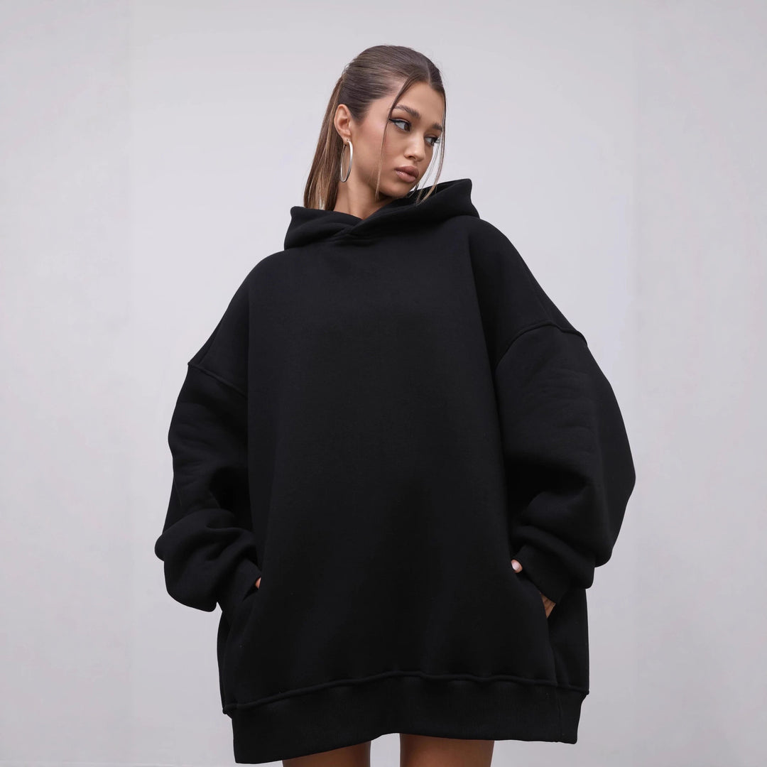 Kvinder Oversized Hoodie med Casual Lommer og Trendy Design Skovae