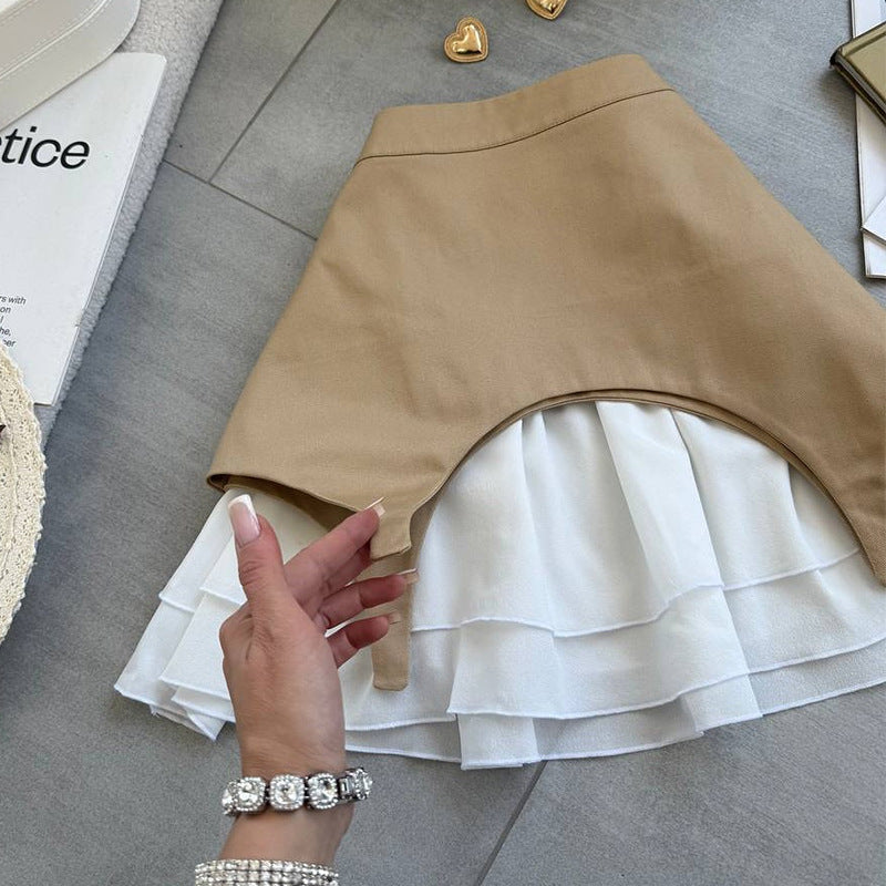 Dame nederdel med flydende underlag og lagdelt design Stilla