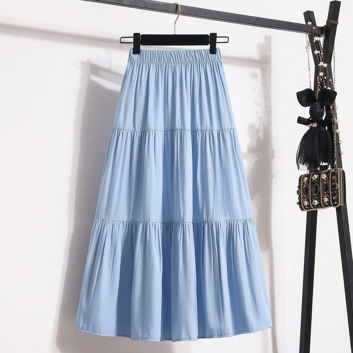 Dame midi-nederdel i afslappet vintage-stil Skovae