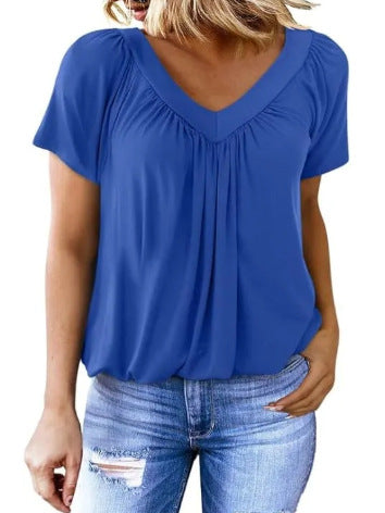 Dame Relaxed Fit V-Hals Bluse Stilla