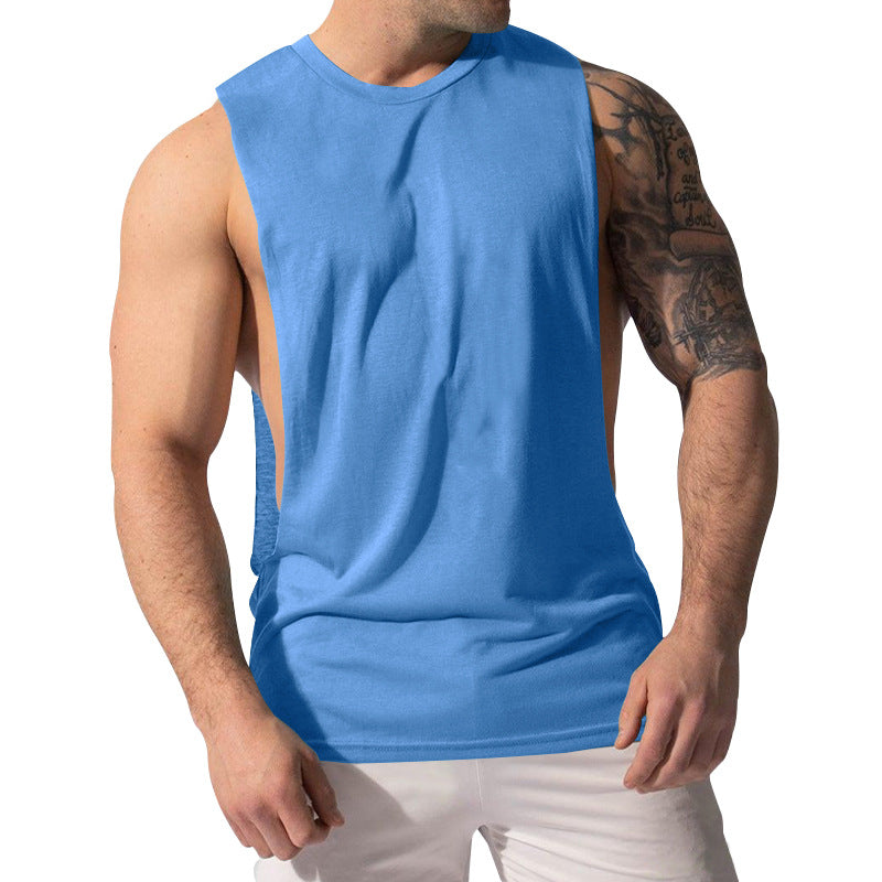 Herren nan Muskelshirt med ekstra dybe armåbninger og åndbart bomuldsblanding Skovae