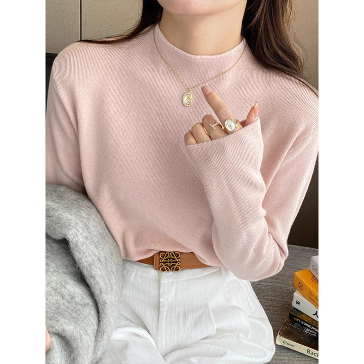 Damer strikket pullover med opstående krave og blødt materiale Stilla