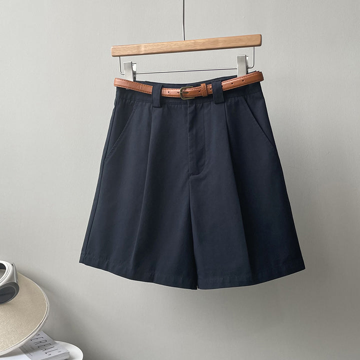 Dame elegante shorts med kvalitetsbælte og flatterende pasform Stilla