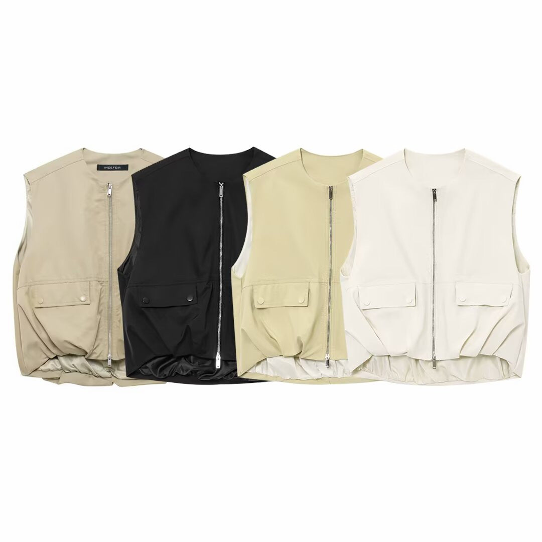 Femme Utility Vest med lynlås og lommedetalje Stilla