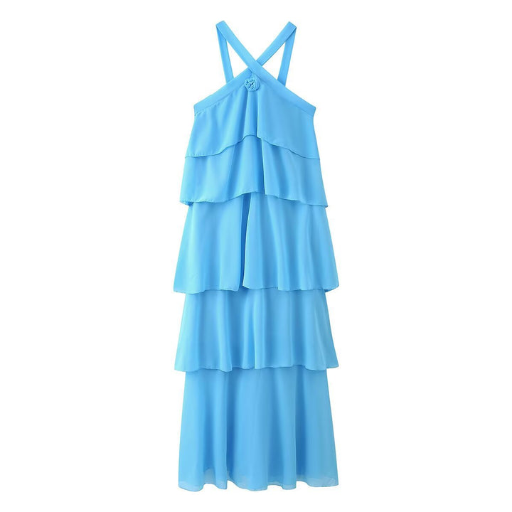 Femme Lagdelt Chiffon Maxi-Kjole Stilla