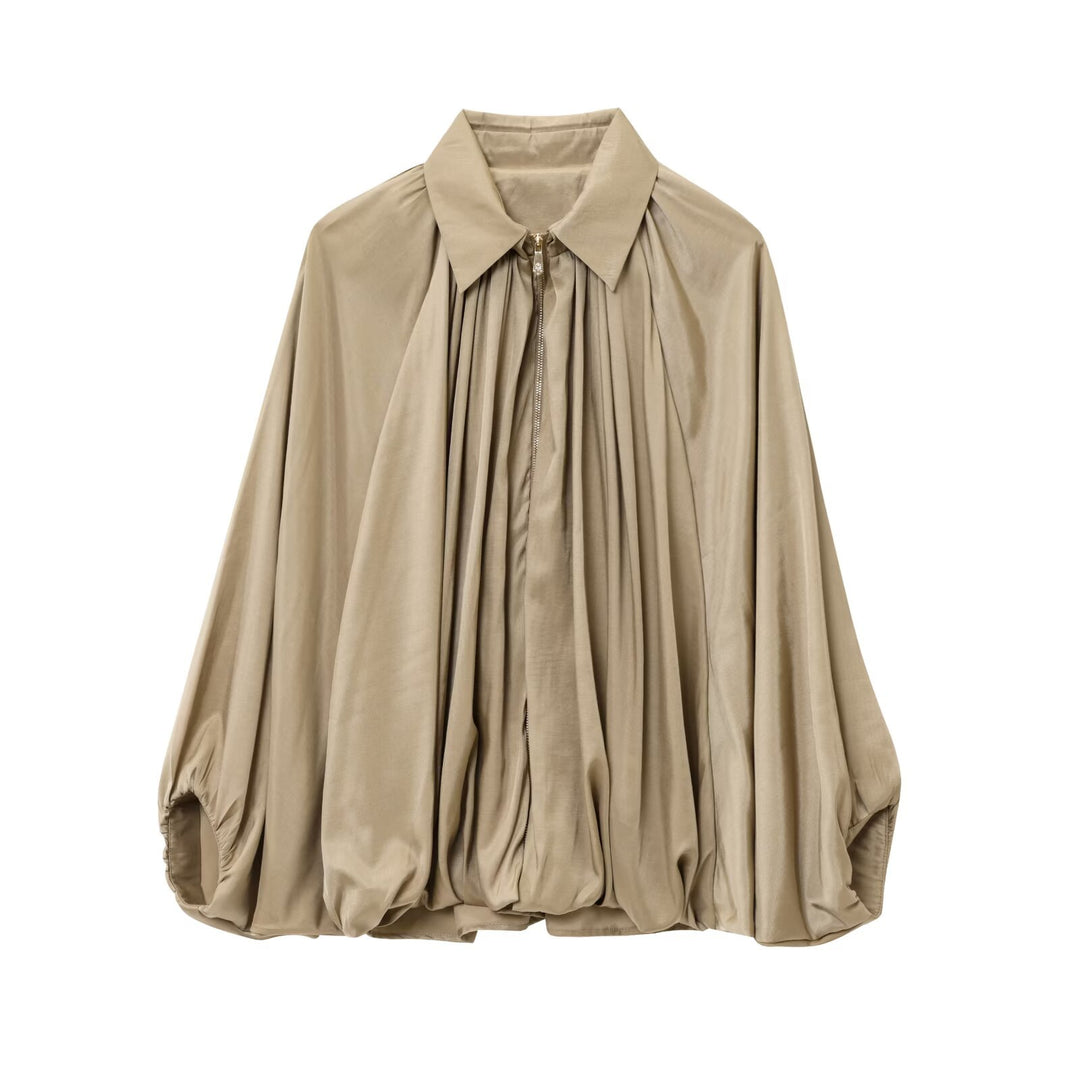 Dame elegant oversized skjorte med rynker Stilla