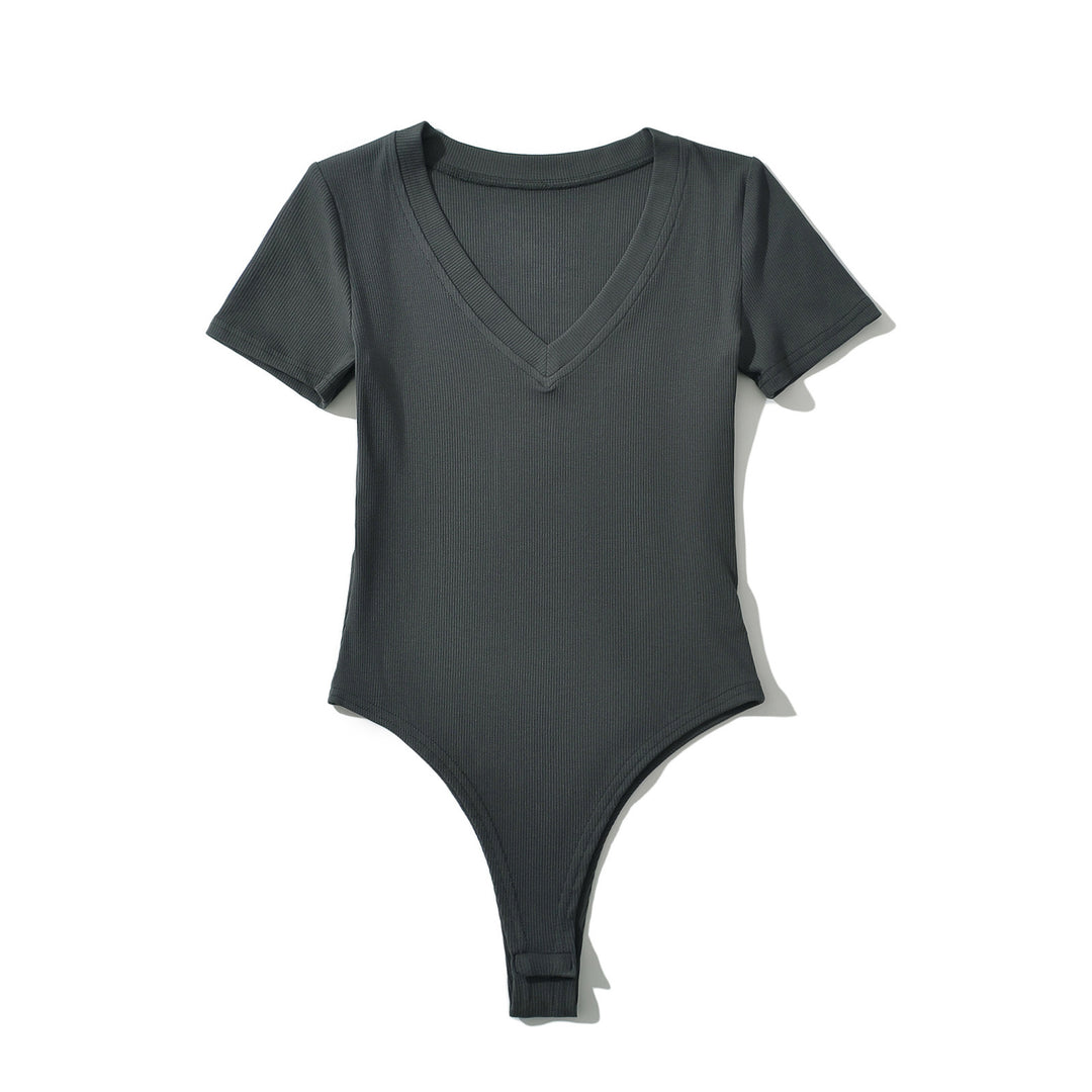 Dame bodystocking med dyb V-udskæring og elastisk materiale Stilla