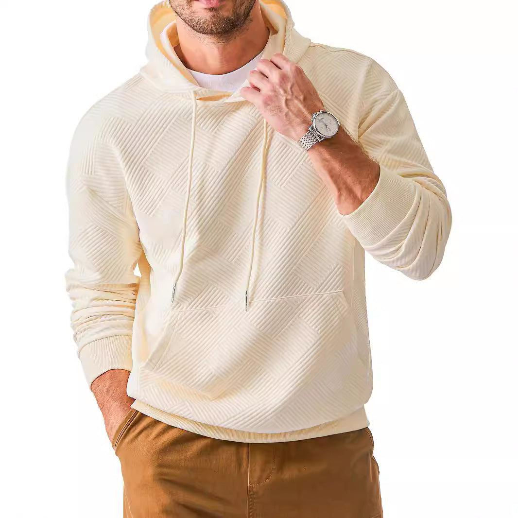 Herrer Hoodie med strukturelt mønster Stilla