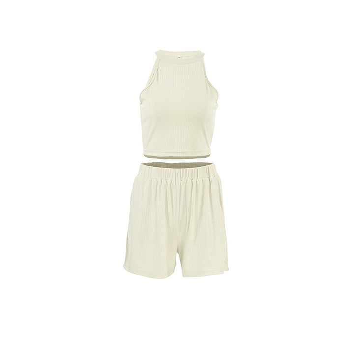 Dame Sporty Lounge-Sæt med cropped top og elastiske shorts Stilla