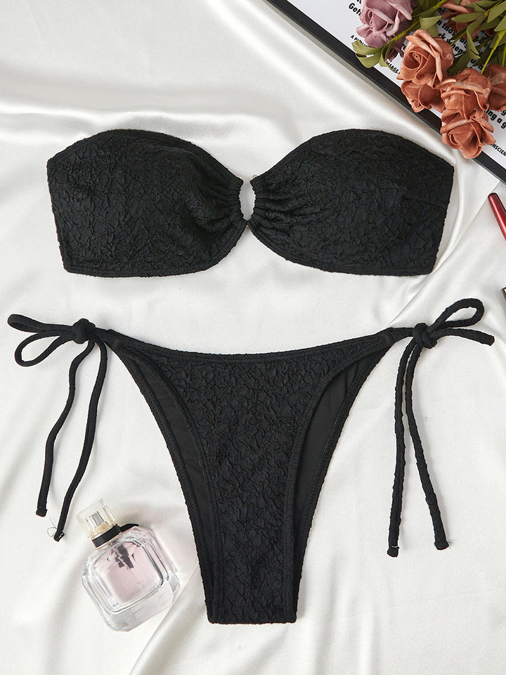 Dame Bandeau Struktureret Bikini Sæt Stilla