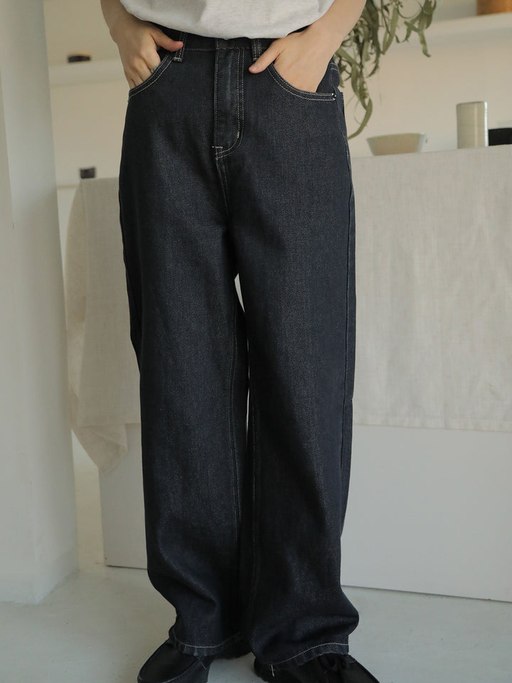 Dame brede High-Waist jeans i afslappet snit med komfortabelt bærekomfort Stilla
