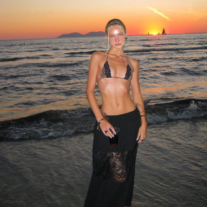 Dame Triangel Bikini med Spids-Detaljer Stilla