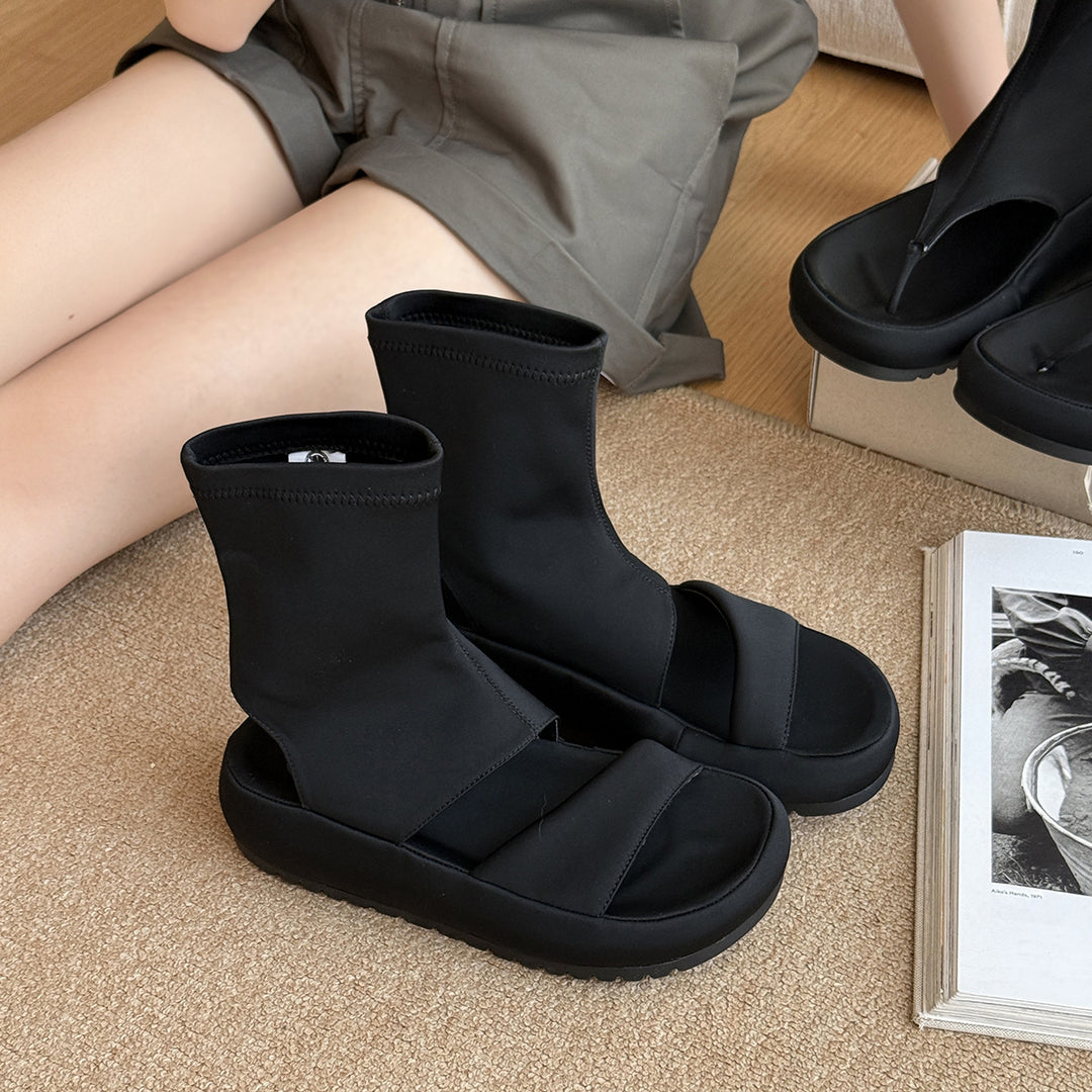 Femme Stilfulde High-Top Slide-Sandaler Stilla